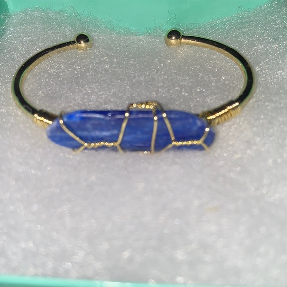 Natural Kyanite Gold Plated Bangle Bra… - Picture 2 of 10